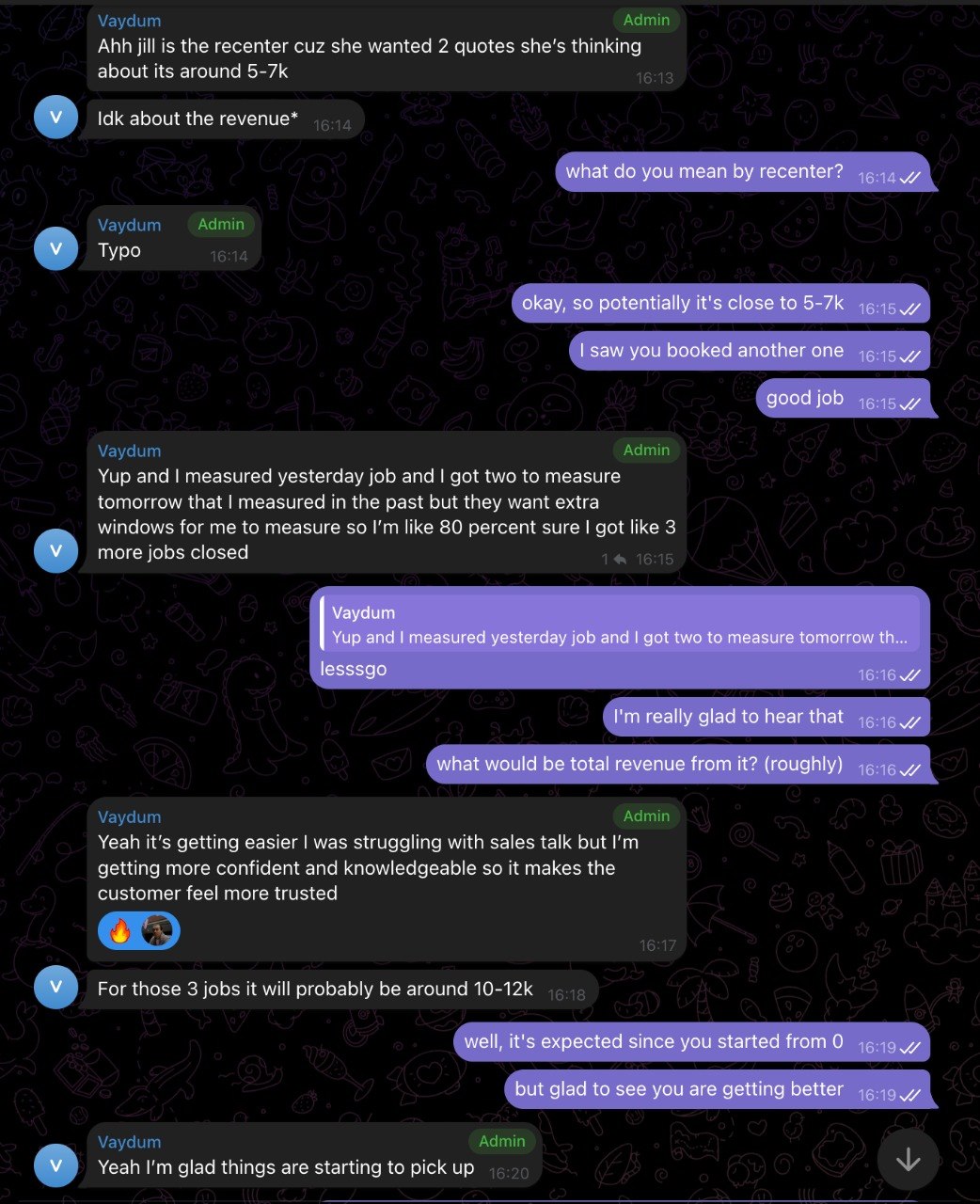 Client message from Vadym